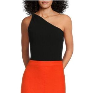 NEW AGOLDE NESSA TANK BLACK ONE SHOULDER RIBBED KNIT BODYCON {$128} LARGE